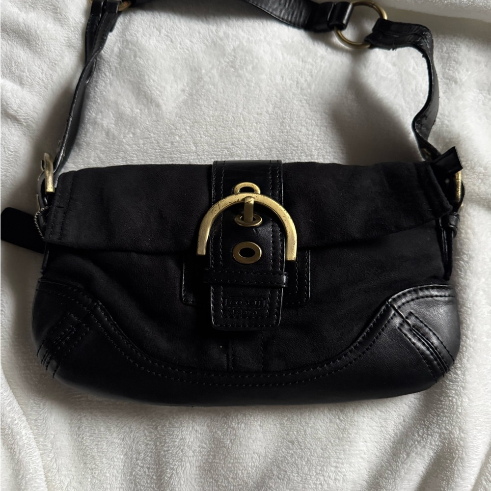 Coach Black Leather Shoulder Bag